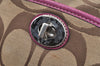 Authentic COACH Signature Shoulder Cross Bag Canvas Leather F15171 Brown K8249