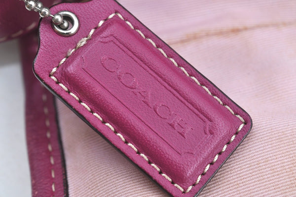 Authentic COACH Signature Shoulder Cross Bag Canvas Leather F15171 Brown K8249