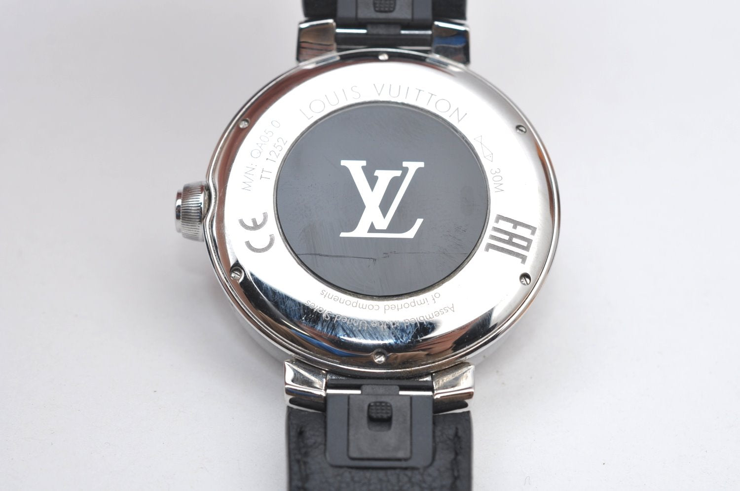 Auth Louis Vuitton Tambour Horizon Smartwatch Black Silver QA050Z V2 Box K8251