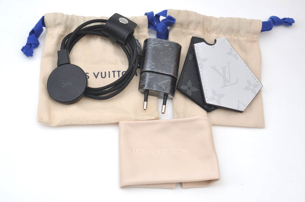 Auth Louis Vuitton Tambour Horizon Smartwatch Black Silver QA050Z V2 Box K8251