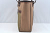 Authentic HUNTING WORLD Logos Shoulder Tote Bag Canvas Leather Khaki K8252