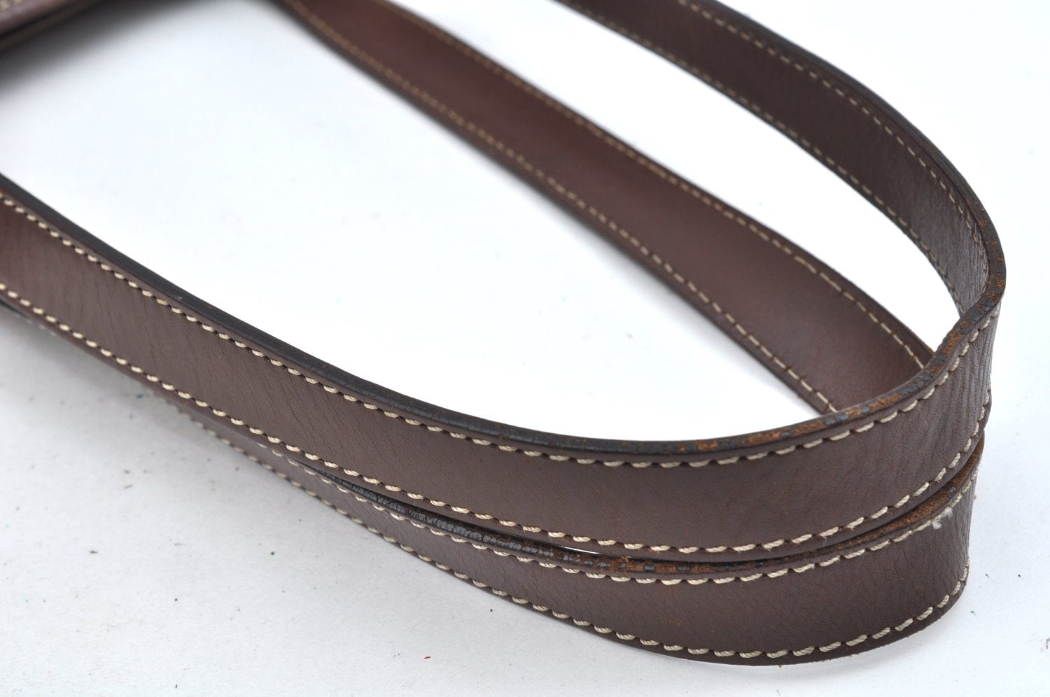 Authentic HUNTING WORLD Logos Shoulder Tote Bag Canvas Leather Khaki K8252