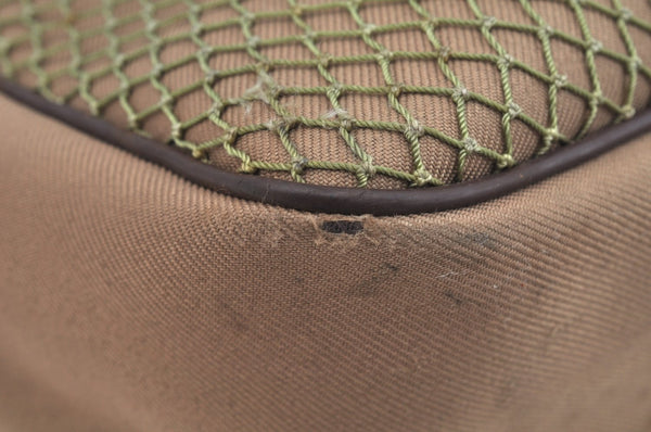 Authentic HUNTING WORLD Logos Shoulder Tote Bag Canvas Leather Khaki K8252