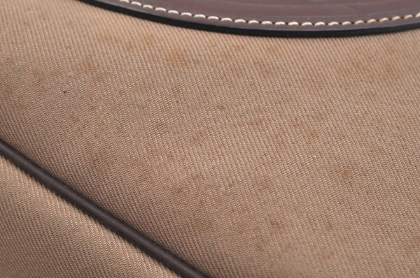 Authentic HUNTING WORLD Logos Shoulder Tote Bag Canvas Leather Khaki K8252