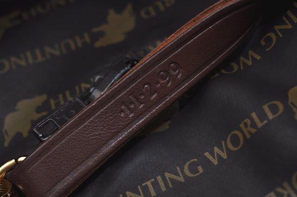 Authentic HUNTING WORLD Logos Shoulder Tote Bag Canvas Leather Khaki K8252