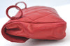 Authentic CHANEL Lamb Skin Matelasse CC Logo Chain Waist Body Bag Red K8253