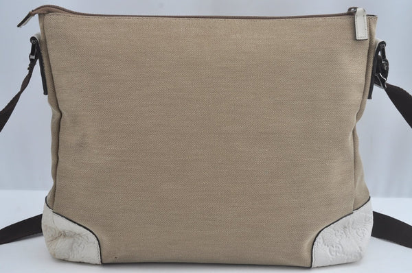 Authentic GUCCI Shoulder Cross Body Bag GG Canvas Leather 257301 Beige K8258