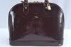 Authentic Louis Vuitton Vernis Alma PM Hand Bag Purse Purple LV K8262