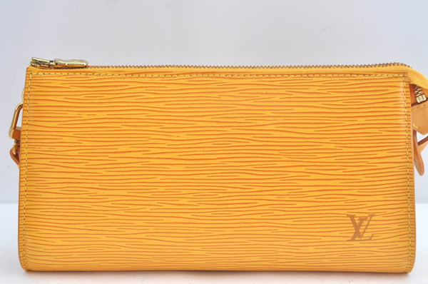 Authentic Louis Vuitton Epi Pochette Accessoires Pouch Yellow M52959 LV K8265