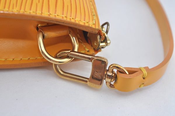 Authentic Louis Vuitton Epi Pochette Accessoires Pouch Yellow M52959 LV K8265