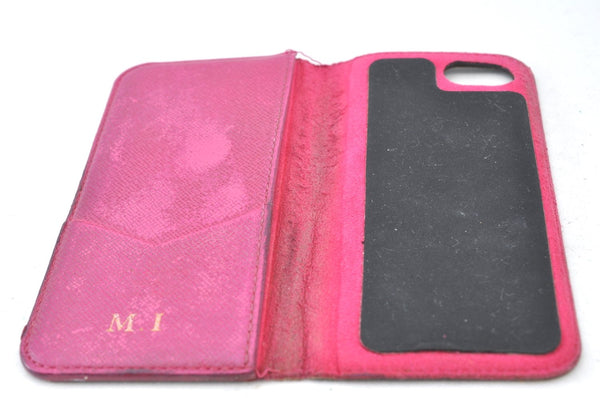 Authentic Louis Vuitton Monogram Folio Iphone 7 8 Case Pink M61906 LV K8276