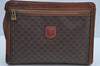 Authentic CELINE Macadam Blason Pattern Clutch Hand Bag PVC Leather Brown K8280