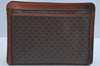 Authentic CELINE Macadam Blason Pattern Clutch Hand Bag PVC Leather Brown K8280