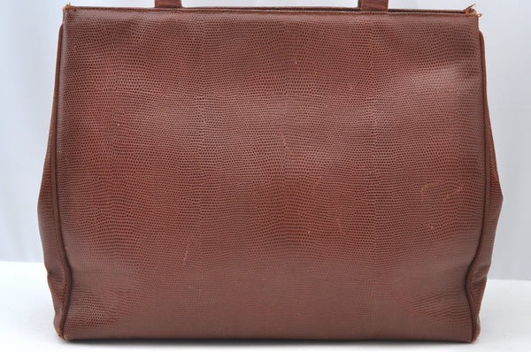 Authentic Salvatore Ferragamo Vara Leather Shoulder Tote Bag Brown SF K8291