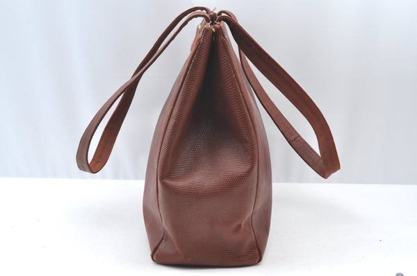 Authentic Salvatore Ferragamo Vara Leather Shoulder Tote Bag Brown SF K8291