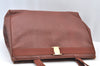 Authentic Salvatore Ferragamo Vara Leather Shoulder Tote Bag Brown SF K8291