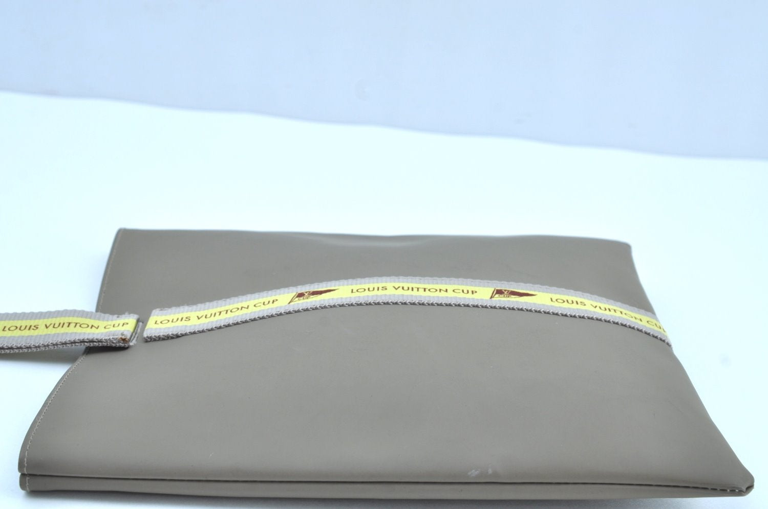 Authentic Louis Vuitton LV Cup 2003 Limited Hand Bag Gray Yellow D60184 LV K8296