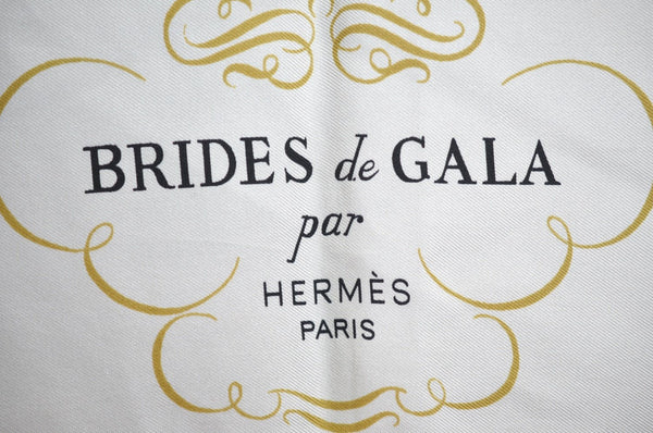 Authentic HERMES Carre 90 Scarf "BRIDES de GALA par" Silk Red K8297