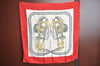 Authentic HERMES Carre 90 Scarf "BRIDES de GALA par" Silk Red K8297