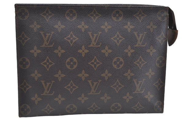 Auth Louis Vuitton Monogram Poche Toilette 26 Cosmetics Pouch Old Model LV K8299