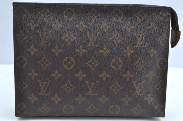 Auth Louis Vuitton Monogram Poche Toilette 26 Cosmetics Pouch Old Model LV K8299
