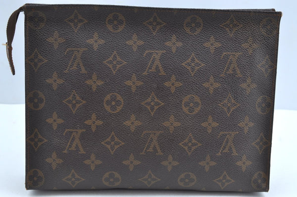 Auth Louis Vuitton Monogram Poche Toilette 26 Cosmetics Pouch Old Model LV K8299
