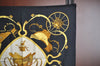Authentic HERMES Carre 90 Scarf "SPRINGS" Silk Black K8302