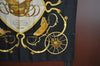 Authentic HERMES Carre 90 Scarf "SPRINGS" Silk Black K8302