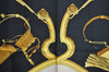 Authentic HERMES Carre 90 Scarf "SPRINGS" Silk Black K8302