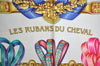 Authentic HERMES Carre 90 Scarf "LES RUBANS DU CHEVAL" Silk White K8303