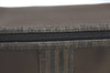 Authentic FENDI Pequin Clutch Hand Bag Purse Nylon Leather Brown K8304