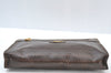 Authentic MARIO VALENTINO V Logo Clutch Hand Bag PVC Leather Brown K8305