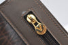 Authentic MARIO VALENTINO V Logo Clutch Hand Bag PVC Leather Brown K8305