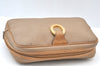 Authentic Christian Dior Trotter Clutch Hand Bag Purse PVC Leather Beige K8307