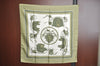 Authentic HERMES Carre 90 Scarf "Ex-Libris" Silk Green K8308