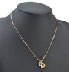 Authentic Christian Dior Rhinestone Chain Pendant Necklace Gold CD K8310