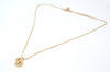 Authentic Christian Dior Rhinestone Chain Pendant Necklace Gold CD K8310