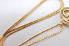 Authentic Christian Dior Rhinestone Chain Pendant Necklace Gold CD K8310