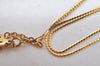 Authentic Christian Dior Rhinestone Chain Pendant Necklace Gold CD K8310