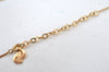 Authentic Christian Dior Rhinestone Chain Pendant Necklace Gold CD K8310