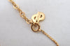 Authentic Christian Dior Rhinestone Chain Pendant Necklace Gold CD K8310