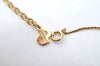 Authentic Christian Dior Rhinestone Chain Pendant Necklace Gold CD K8310