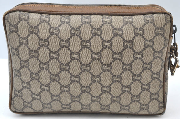 Authentic GUCCI GG Plus Clutch Hand Bag Purse PVC Leather Brown Junk K8311