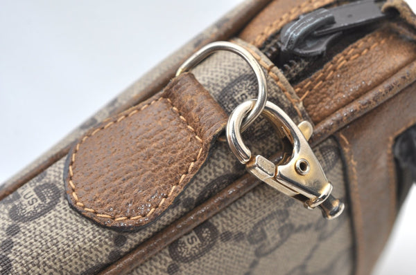 Authentic GUCCI GG Plus Clutch Hand Bag Purse PVC Leather Brown Junk K8311