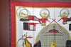 Authentic HERMES Carre 90 Scarf "LES VOITURES A TRANSFORMATION" Silk Red K8315