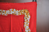 Authentic CHANEL Scarf Jewelry Motif CC Logo Silk Red K8316