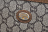 Authentic GUCCI GG Plus Clutch Hand Bag Purse PVC Leather Brown Junk K8318