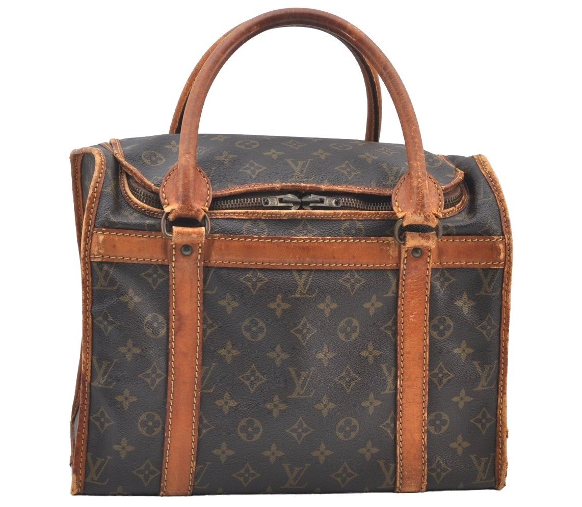 Authentic Louis Vuitton Monogram Sac Chaussures 35 Boston Bag Old Model LV K8324