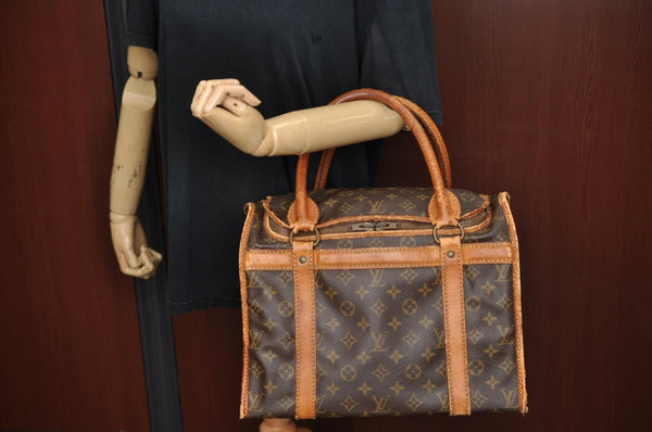 Authentic Louis Vuitton Monogram Sac Chaussures 35 Boston Bag Old Model LV K8324