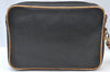 Authentic GUCCI Vintage Clutch Hand Bag Purse Leather Black Brown K8326